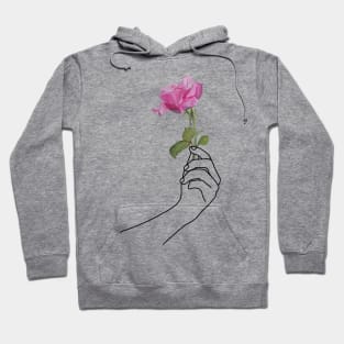 Hand holding a rose Hoodie